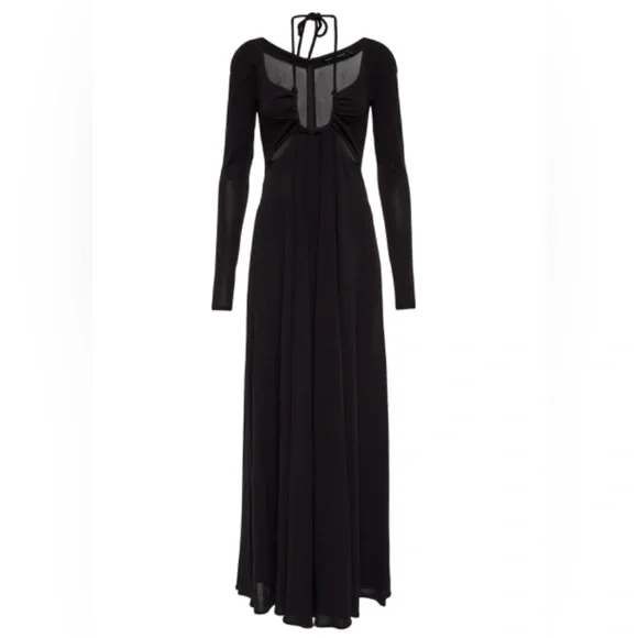 Proenza Schouler Halter Neck Cutout Matte Jersey Maxi Dress Black Size 10 NWT